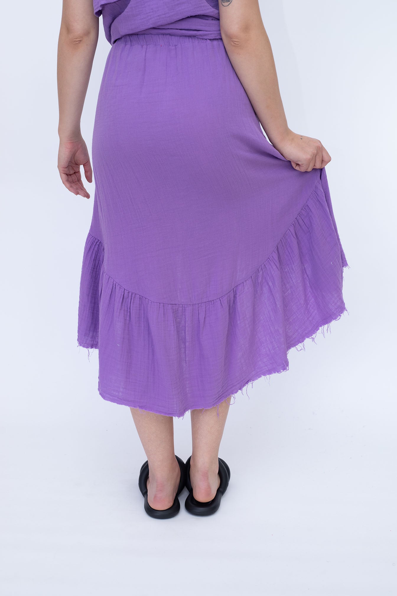 Eyelet Ruffle Skirt - LAVENDER / S in 2024 | Skirts, Ruffle skirt, Simple  blouse